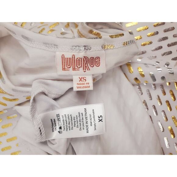 Nwot LuLaRoe Carly Dress XS Metallic Shine Hi Low Swing T-Shirt Womens Mumu Size - Picture 5 of 10